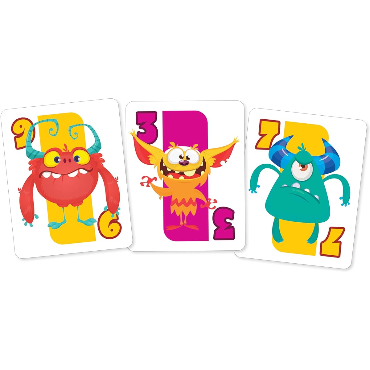 Outset Media Crazy 8's Card Game - The Classic Game of Monstrous Mayhem - 36 Oversized Cards for 2-4 Players, Ages 4+