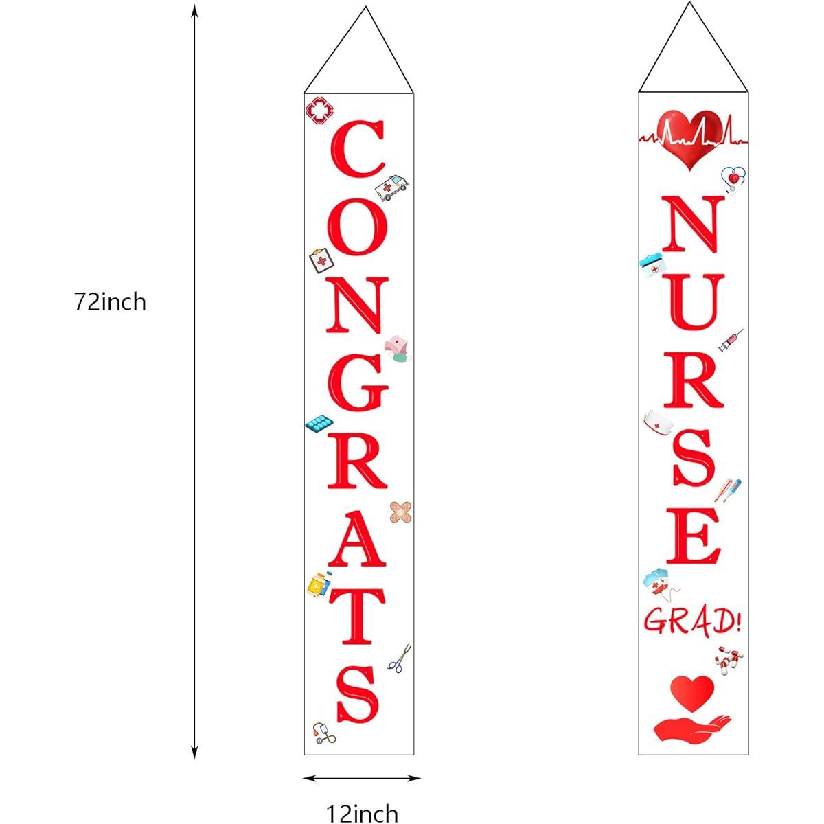 BignzwUra Nurse Graduation Porch Sign, Congratulations to Nurse Hanging Party Supplies Banner Decorations for Outdoor Indoor Outdoor Party