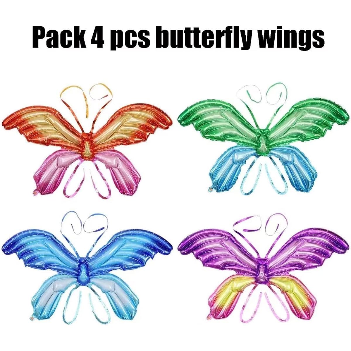 Butterfly Fairy Wings Balloon Colorful Butterfly Costume 4pcs