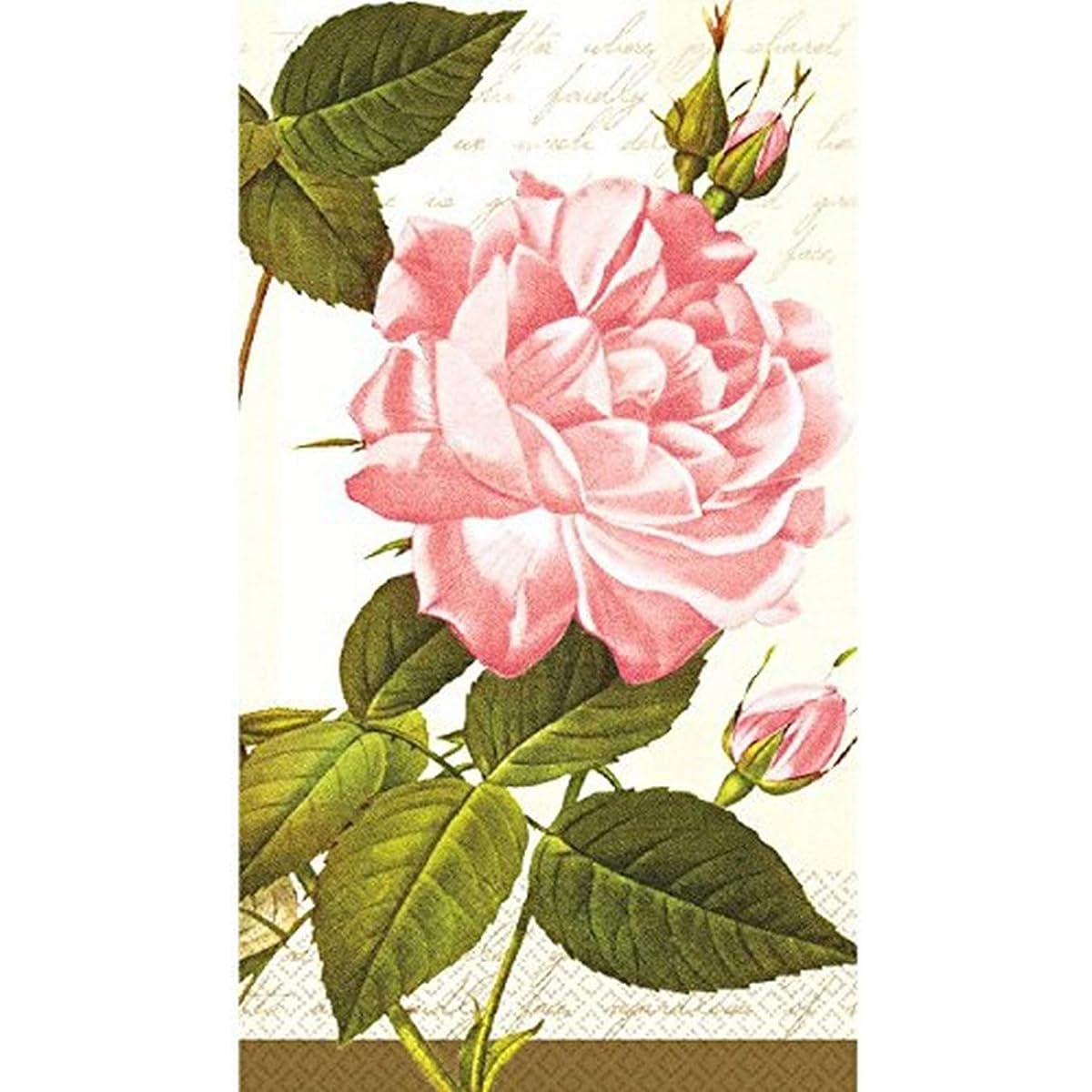 Vintage Rose Guest Towels Floral Garden Party Disposable Tableware and Supplies, Paper, 2 Ply, 8" x 4", Pack of 16.