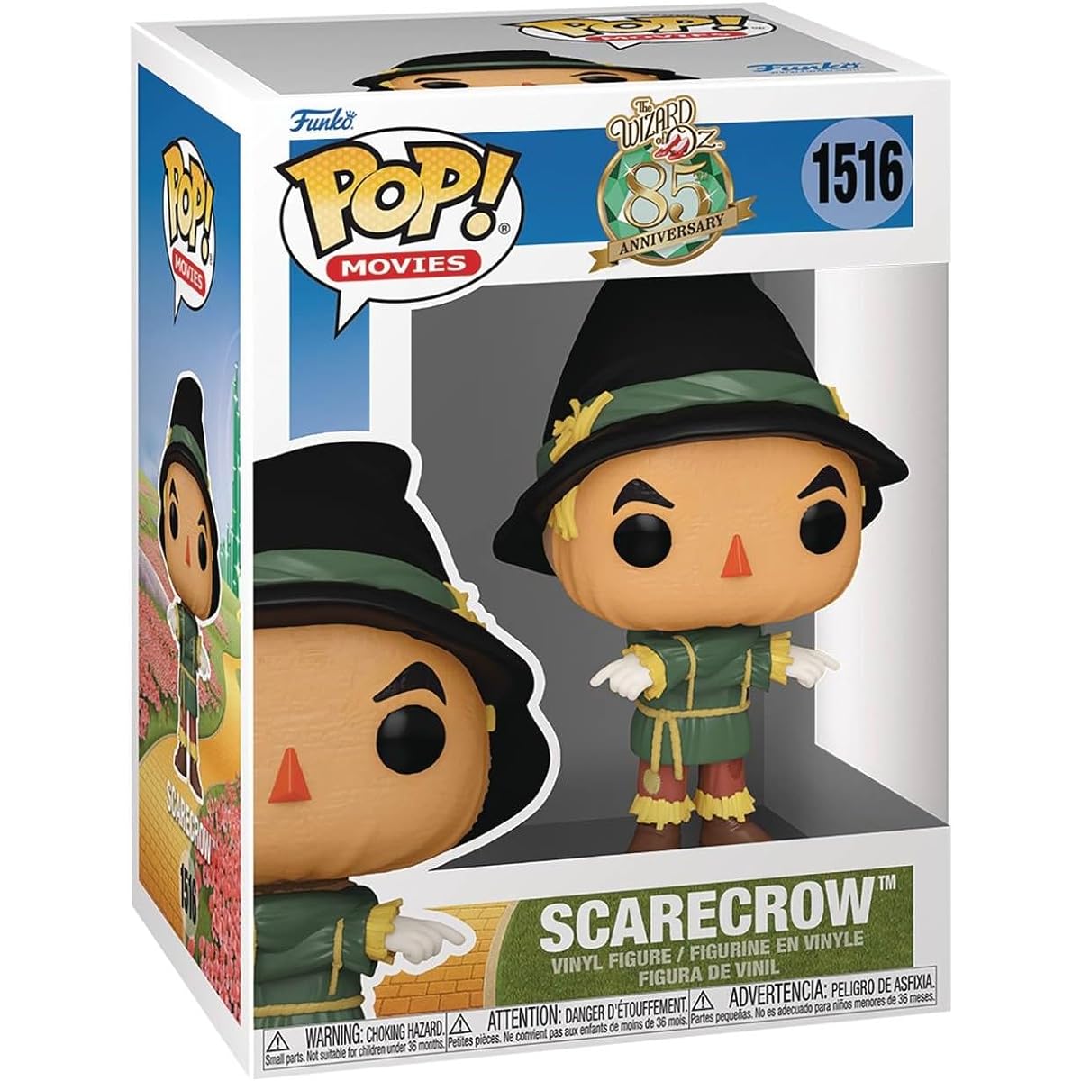 POP Movie: The Wizard of Oz 85th Anniversary - Scarecrow Funko Vinyl Figure (with compatible box protector case), Multicolor, 9.5cm