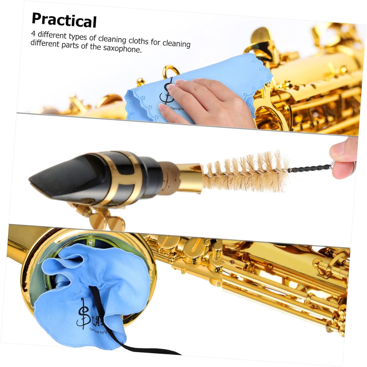 Vaguelly 5pcs Screening Screener Pads Sleed Clips Scare Brush Scare Kit Baritone Cleaning Kit Clarinet Care Kit