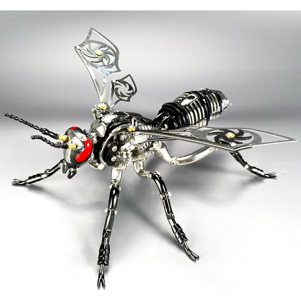 3D Metal Puzzle Hornet Model Kit: Mechanical Metal Puzzle for Adults Challenging DIY Building Blocks (Steel + Black)