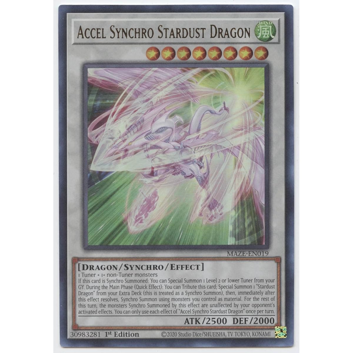Accel Synchro Stardust Dragon MAZE-EN019 Ultra Rare 1st Edition