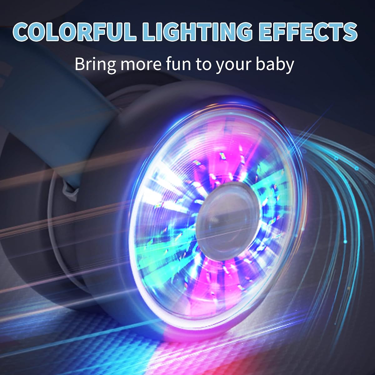 Cawhad Colorful Lighting Baby Balance Bike 10-24 Months Boys Girls 10-24 Months Toddler Balance Bike Colorful Lighting Rear Wheel Design No Pedals 4 Silence Wheels First Birthday Gift