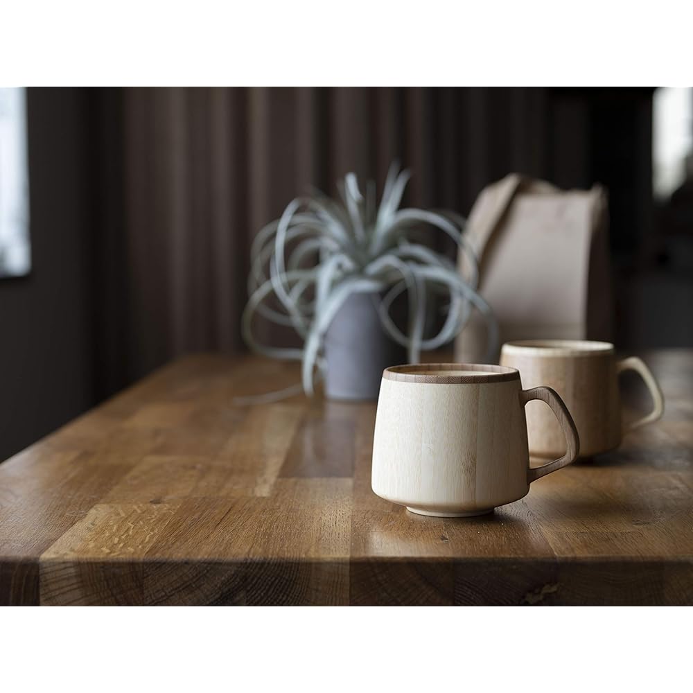 RIVERET Fran Mug 310ml Pair Set Dishwasher Safe White/Brown RV-207WB