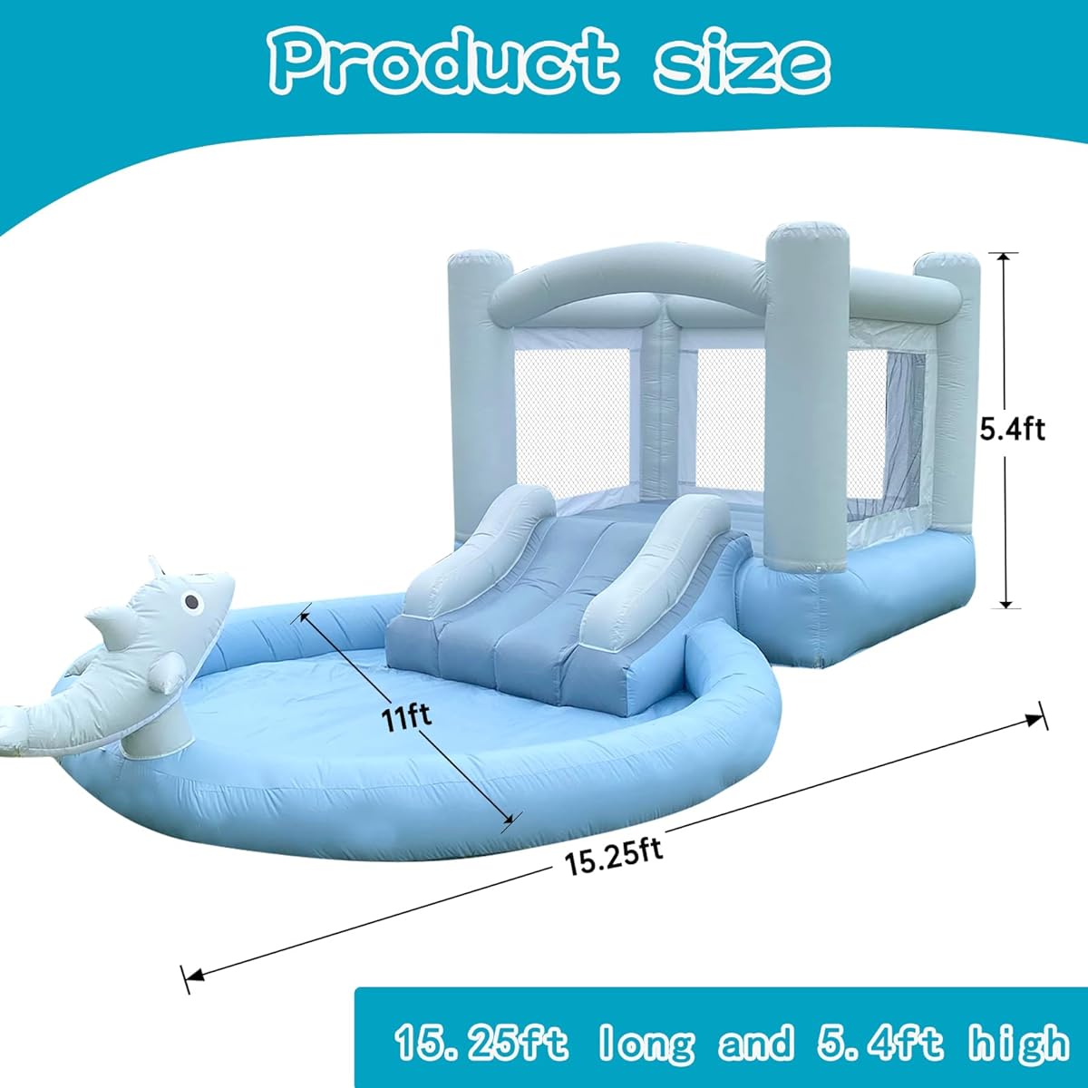 Inflatable Bounce House Bouncy House with Slide Kids Castle Party Theme Bounce House Durable and Safe Sewing Indoor Outdoor