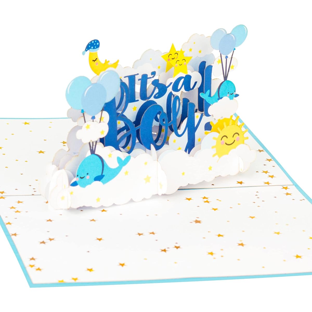 PopLife "It's a Boy!" 3D Pop-up Card Gender Reveal Pop-up Card Baby Shower New Prediction Newborn Announcement Happy Birthday Boy Gender Reveal Party