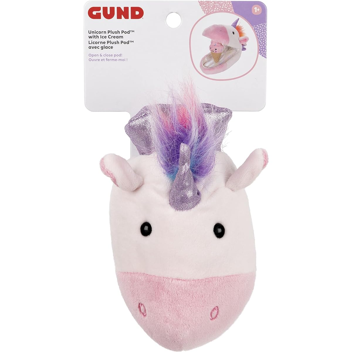 GUND Plush Pod - Unicorn with Ice Cream, 9.5"