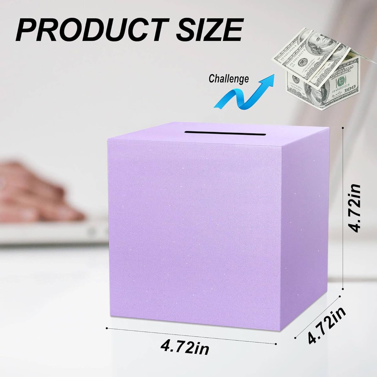 Piggy Bank for Adults Unbreakable Stainless Steel Piggy Bank Metal Piggy Bank (Purple 4.7 Inch)