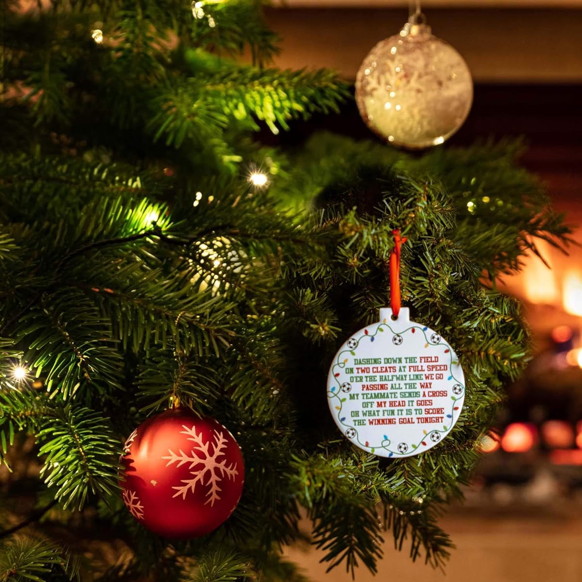 Jingle All the Way Ornaments | Soccer Porcelain Ornaments by Chalktalk Sports | White
