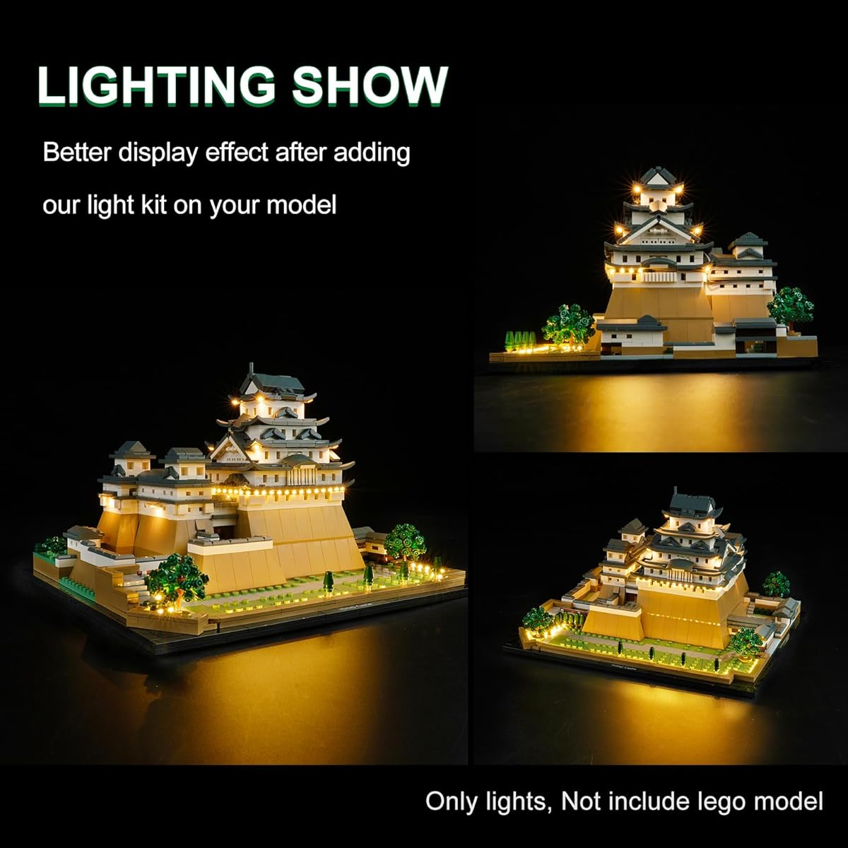 DALDED LED Lighting Kit for Lego Himeji Castle 21060, LED Lights Compatible with Lego 21060 Building Block Model (Remote Control Version)