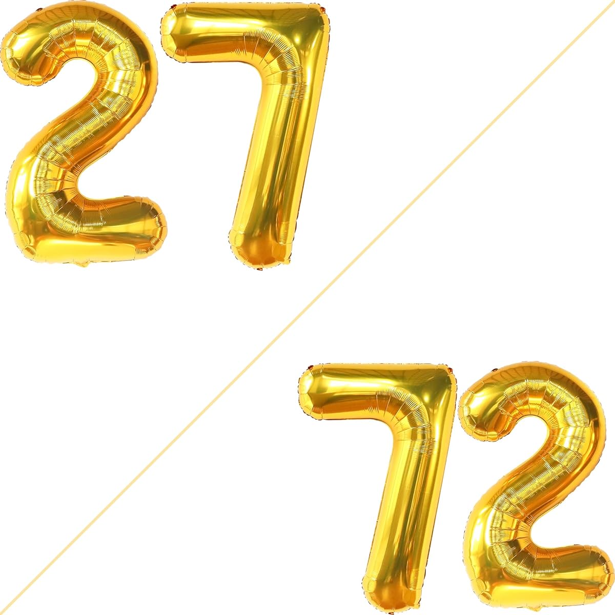 Giant Gold Number 27 Balloons - 40 Inch | Gold 27th Birthday Balloons for Men 27th Birthday Decorations | 27th Birthday Balloons | Gold Number Balloons 27 | 27th Balloons 27th Birthday