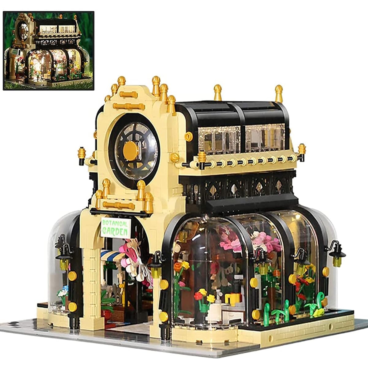 House Building Blocks Building Kit, 2147 Terminal Block DIY Architecture Building Blocks House Build Toys with LED Lights, Compatible with Lego Town House, 25*25*21cm