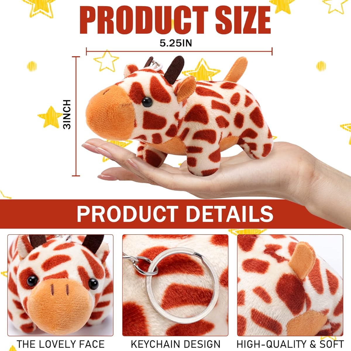 Small stuffed animals, large quantity, cute stuffed animals, keychain, large quantity stuffed animals, safari stuffed animals, elephant, giraffe, lion stuffed animals, animal stuffed animals for kids (12 pieces-1)
