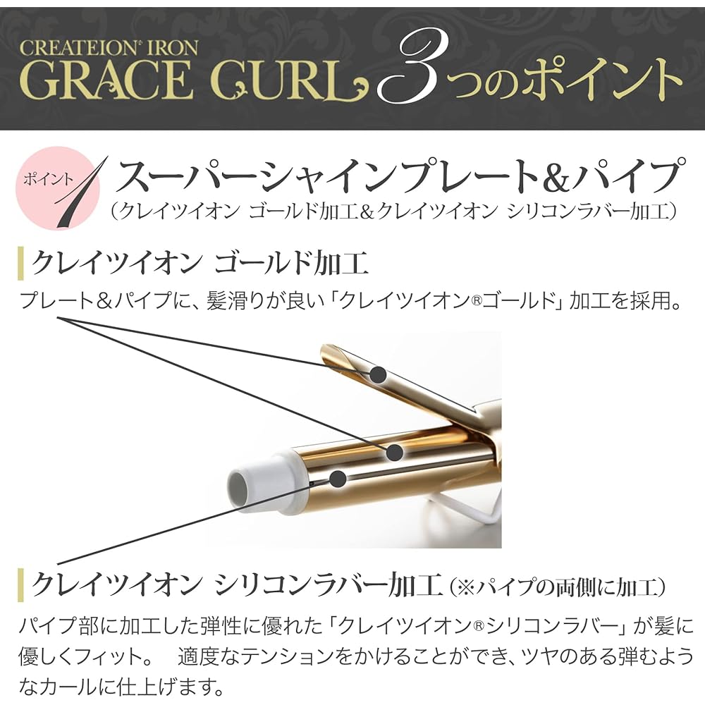 Crates Hair Iron Grace Curl 32mm Overseas Compatible Grace Curl CIC-W72010N