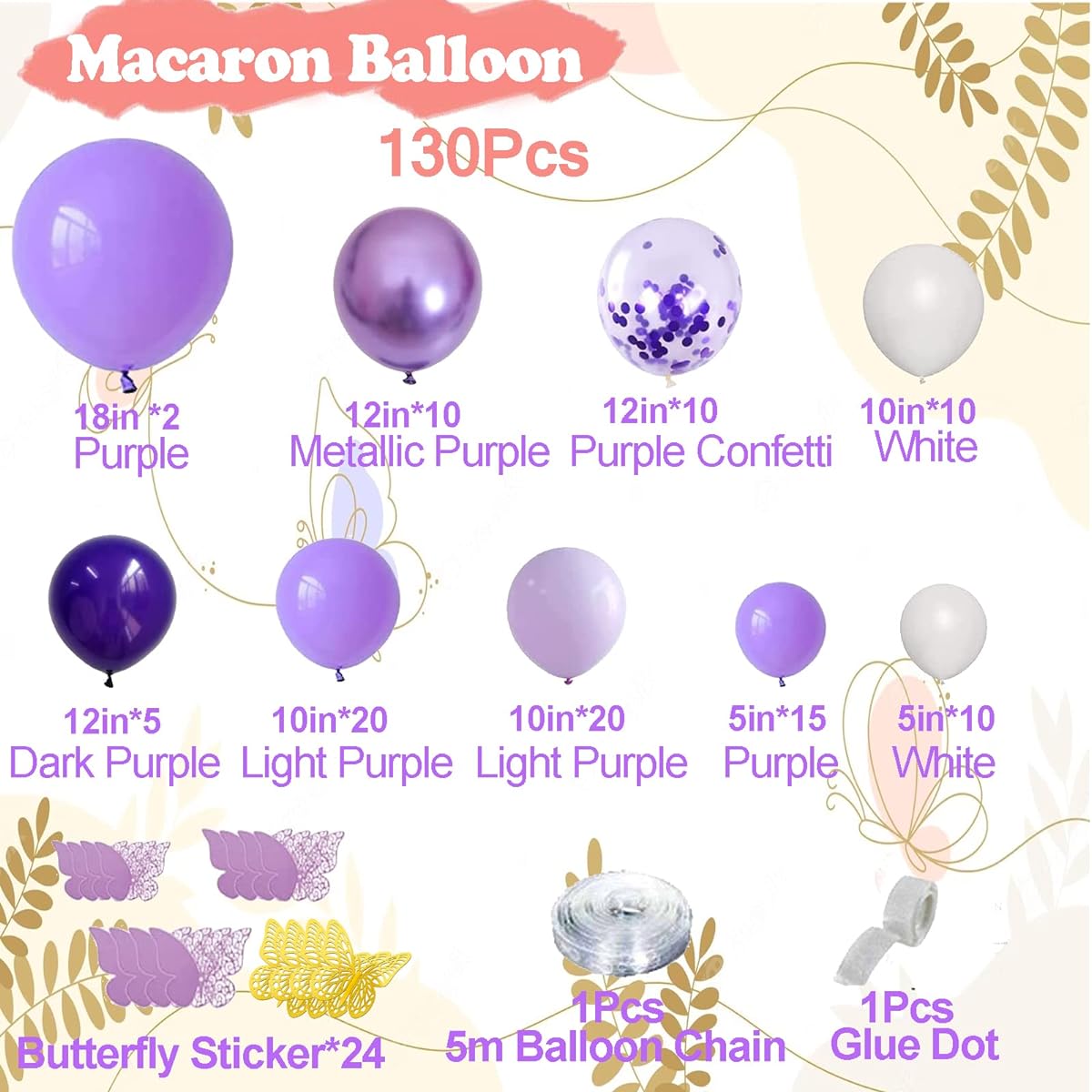 Lnkdeya Girls Butterfly Birthday Party Decorations Purple