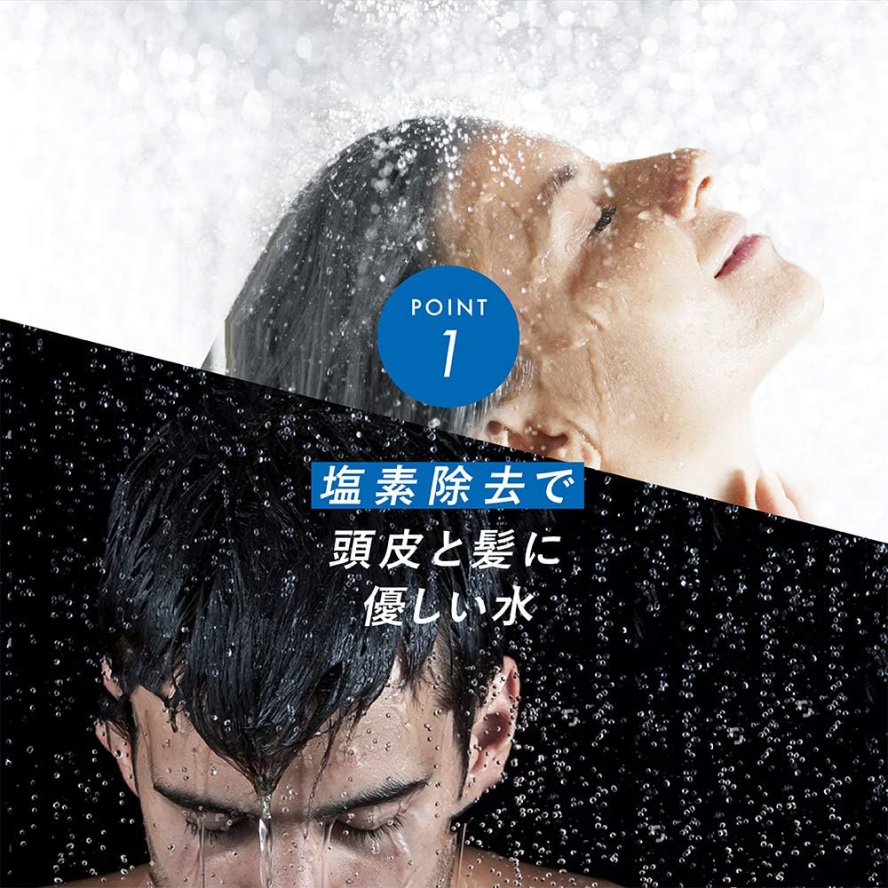 ANGFA D-Head Spa Shower Head, Scalp Dirt Removal, 50% Water Saving, Chlorine Removal, Pressure Boosting Function, Ultra Fine Bubble, 2 Water Purification Cartridges Included