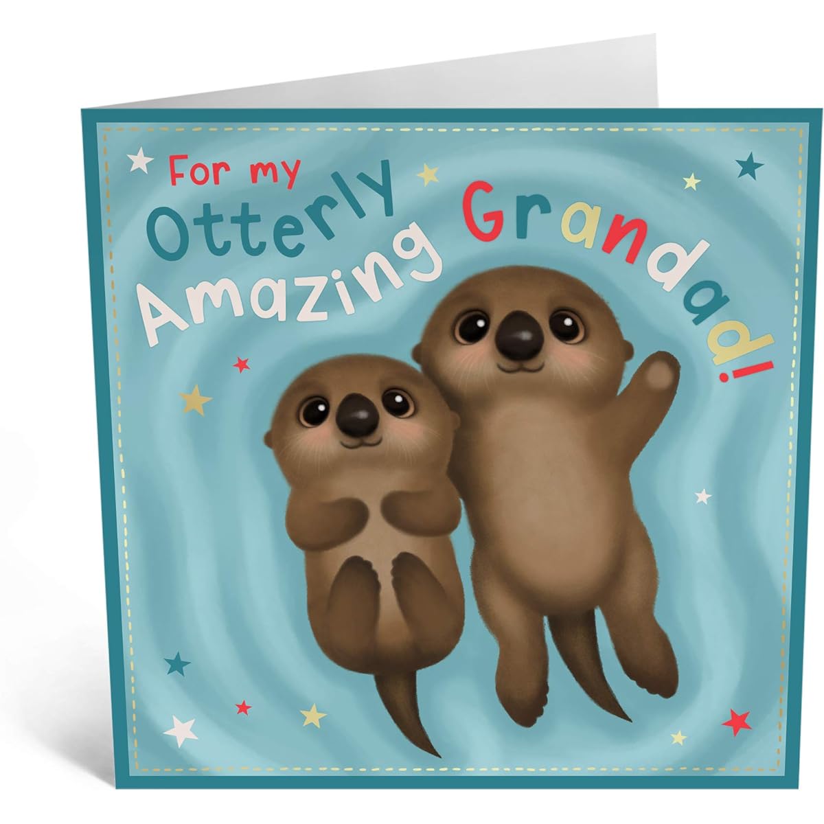 CENTRAL 23 - Cute Grandpa Birthday Card - "Otterly Amazing Grandad" - Awesome Birthday Card for Grandpa - Blank Greeting Cards - Birthday Card for Him - Father's Day Card - With Cute Stickers