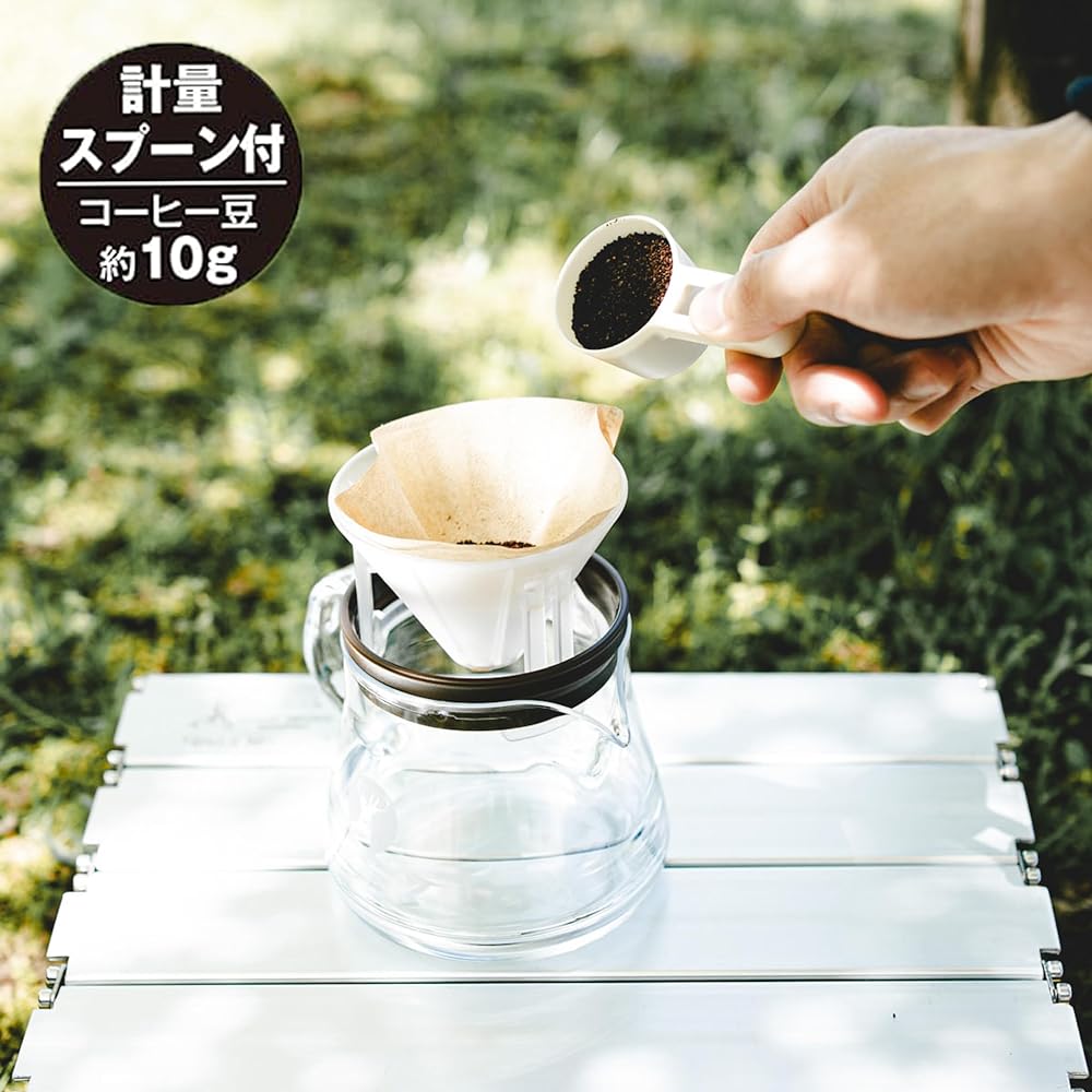 CAPTAIN STAG Coffee Dripper Set Coffee Server Pop-up Dripper Set Unbreakable 470ml Made in Japan Mesh Case Included UW-3550 Clear