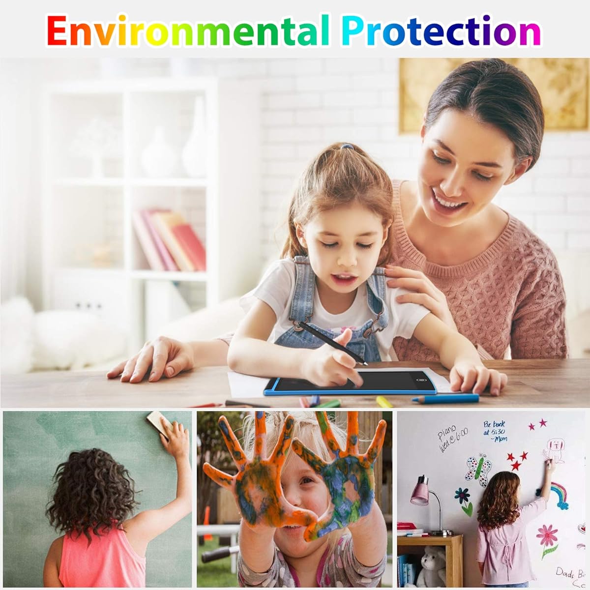 8.5-Inch LCD Writing Tablet Colorful Screen, 2PCS Doodle Board Drawing Pad for Kids, Erasable Electronic Painting Pads Learning Educational Toy, Gift for Kids Aged 3-12, Blue