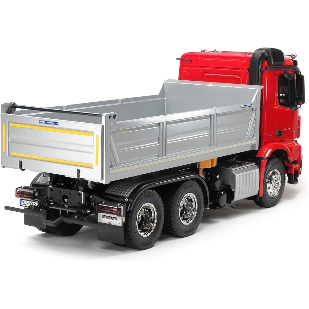 Tamiya 1/14 Electric RC Big Truck Series No.61 Mercedes-Benz Arocs 3348 6×4 Dump Truck Red Cabin/Silver Vessel Edition 56361
