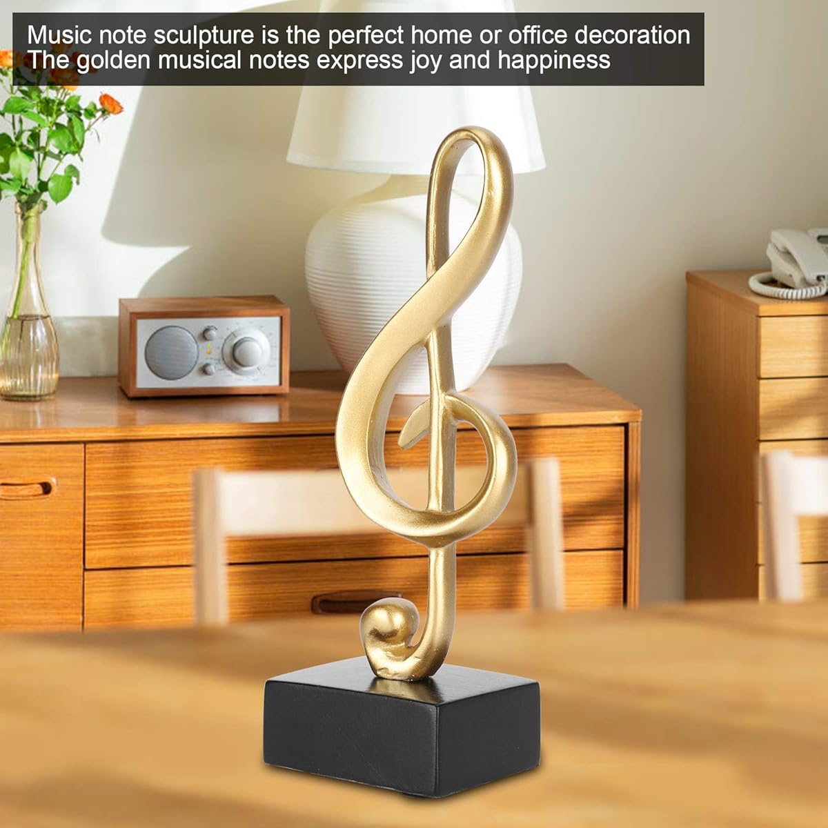 GLOGLOW Musical Note Figurine, Musical Note Decoration, Musical Note Sculpture, Statue, Musical Note Figurine, Stave, Musical Note, Musical Note Decoration, Desktop, Resin Craft