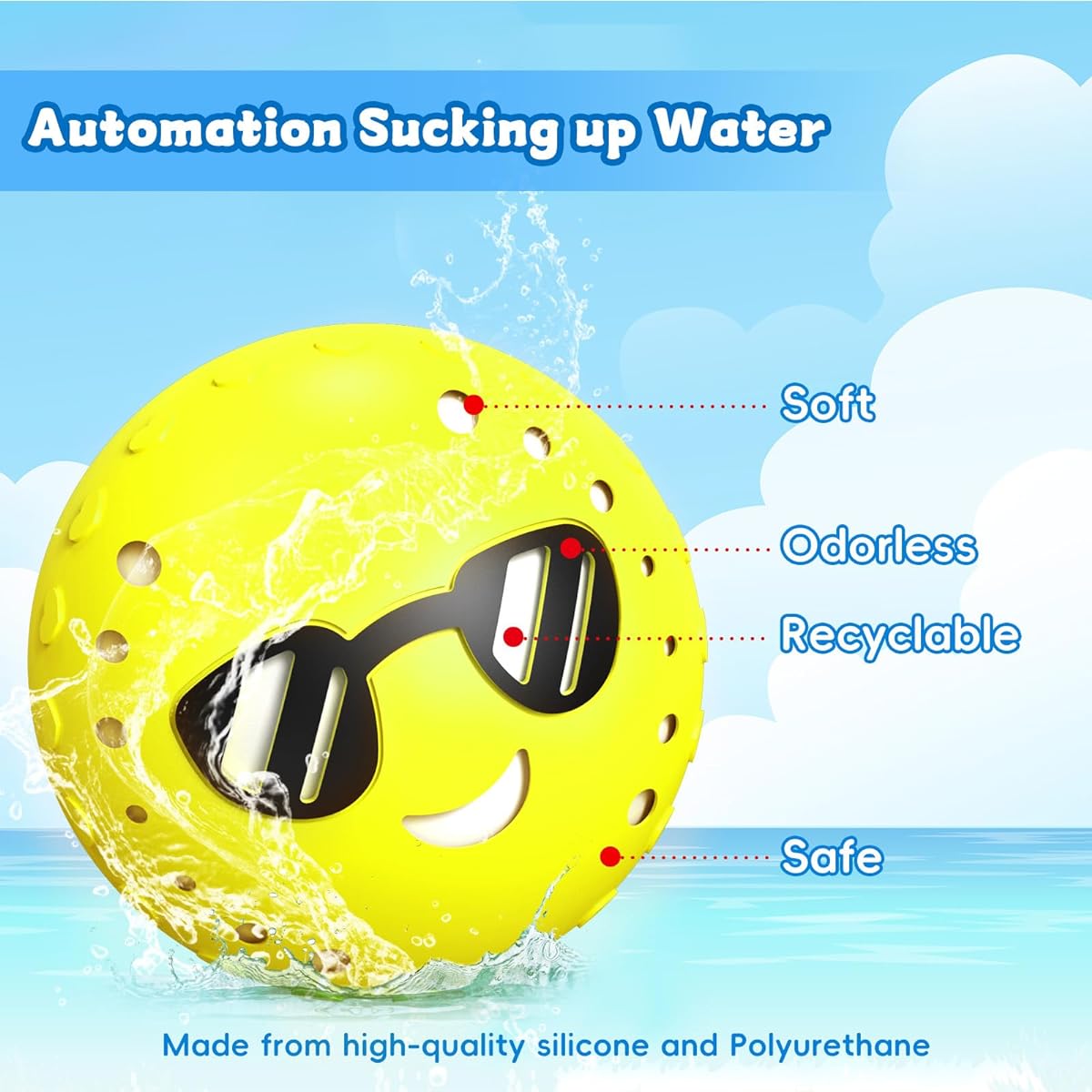 12 Reusable Water Balloons for Kids. Latex-free Silicone Water Balloons. Outdoor Summer Beach Pool Party Toys. For Kids, Adults.
