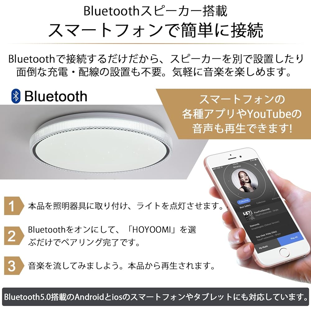 LED Ceiling Light 8 Tatami Starry Sky Effect 4500lm 45w Dimmable Color Compatible with Alexa Equipped with Bluetooth Speaker Brightness Memory High Color Rendering Energy Saving Night Light with Remote Control Thin Living Room Lighting Fixture Ceiling El