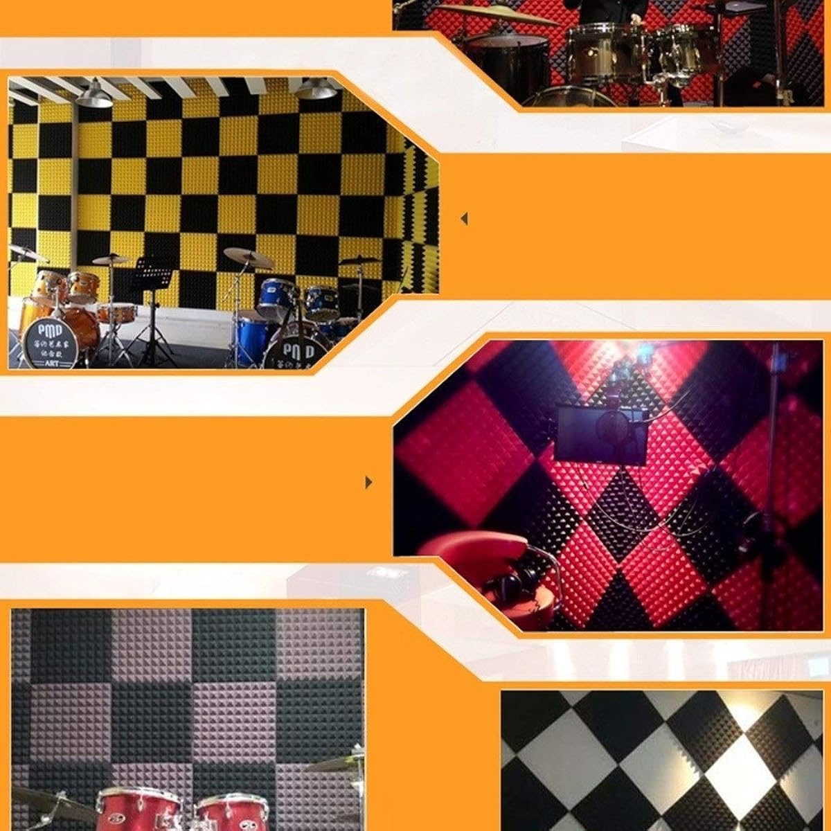 Anti-Noise 20PCS Soundproof Foam Panels, Recording Studio Professional Acoustic Material Moisture-Proof Fireproof Acoustic Panels Home Products (#6) (#1)