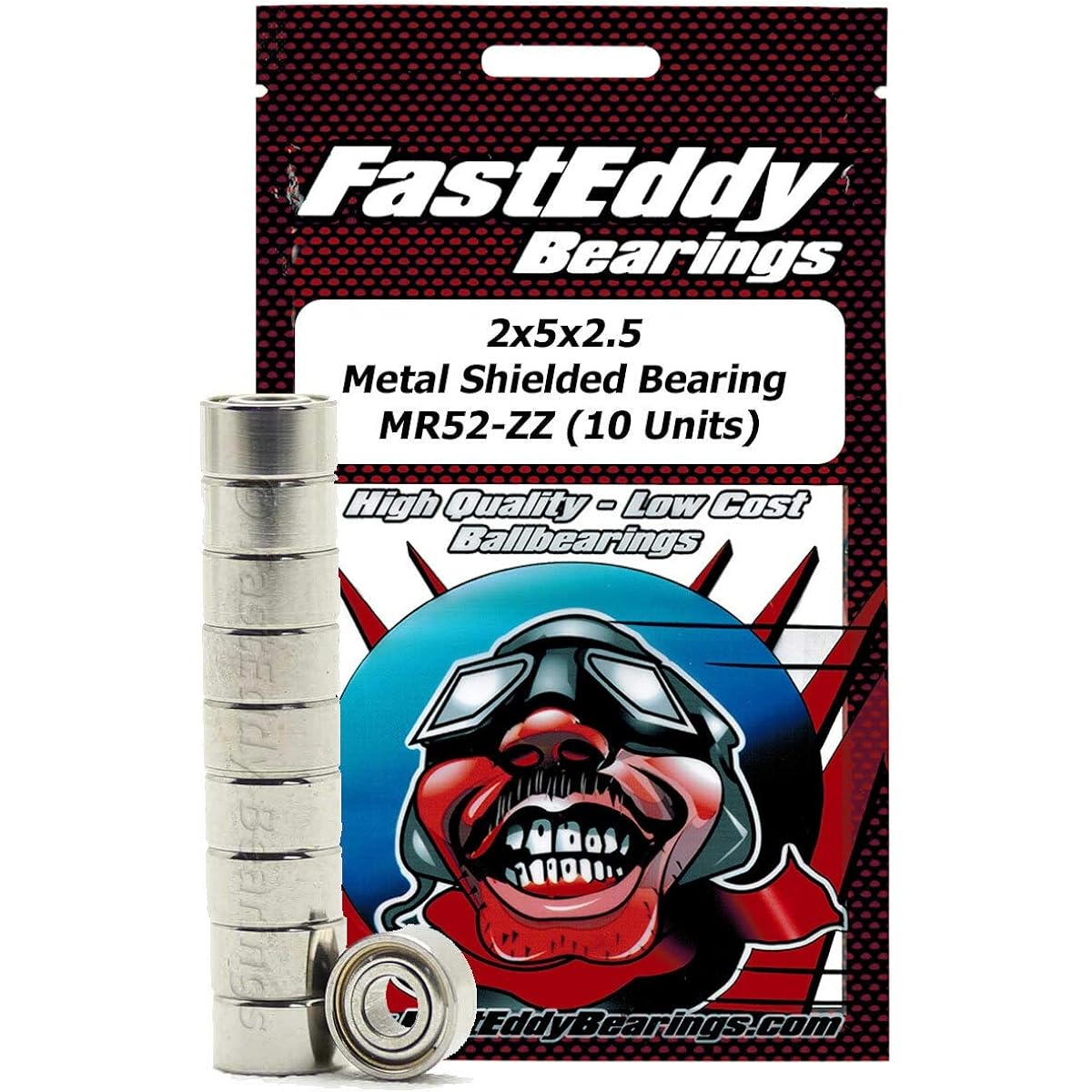 2x5x2.5 Metal Shield Bearing MR52-ZZ 10 units
