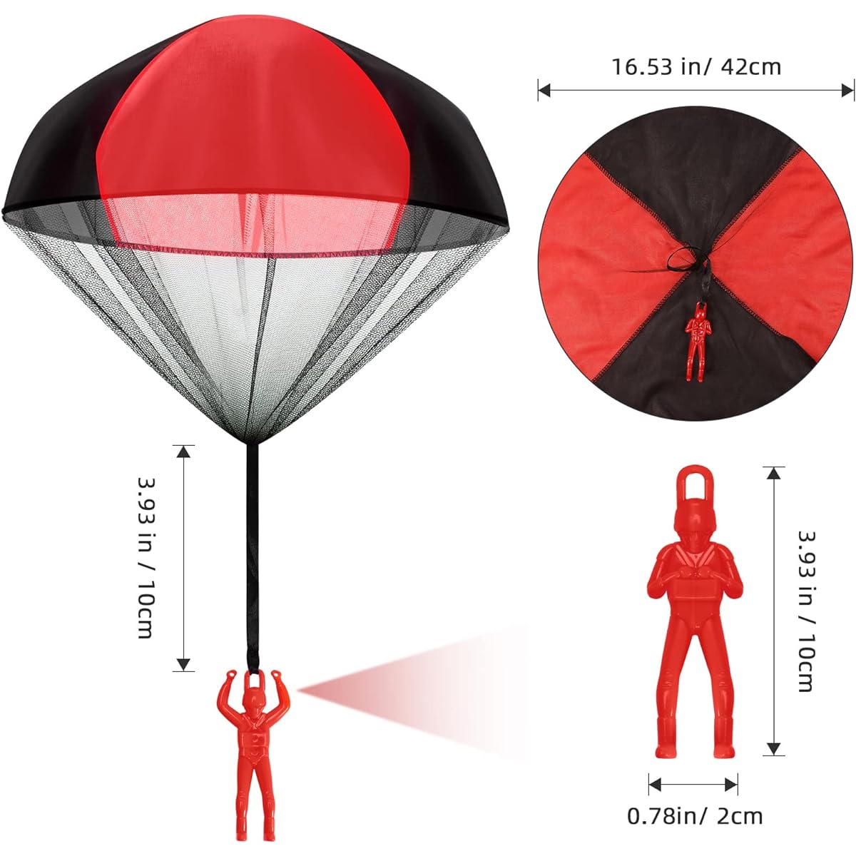 12 Pieces Parachute Toy Hand Throw Flying Toy Parachute Men's Toy Parachute Figure Christmas Outdoor Landing Gift No Battery Required No Assembly Required (Simple Style)