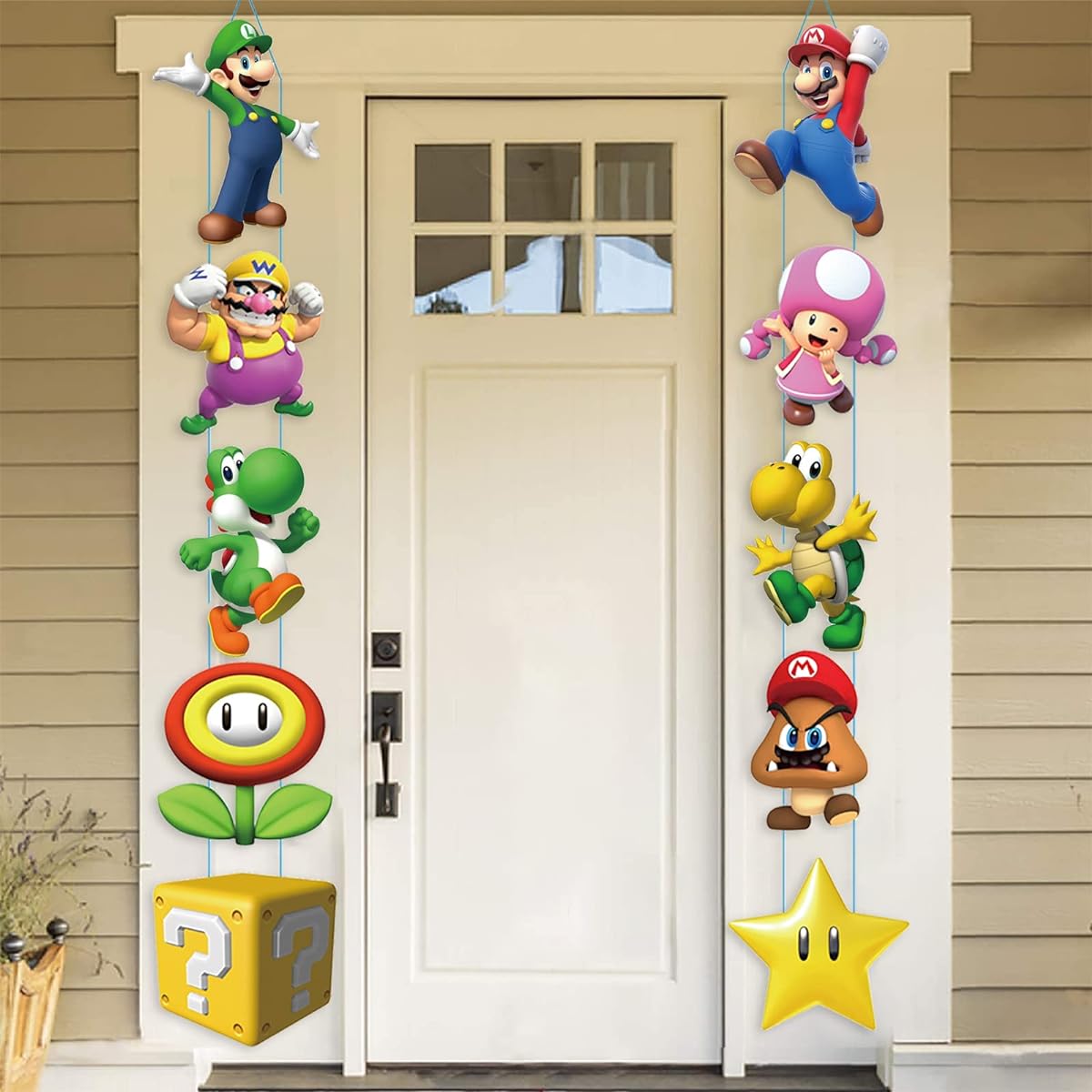 Cartoon Door Sign Banner, Design Door Hanging Banner, Porch Sign Banner, Welcome Hanging Video Game for Birthday Party, Super Fun Party Decorations