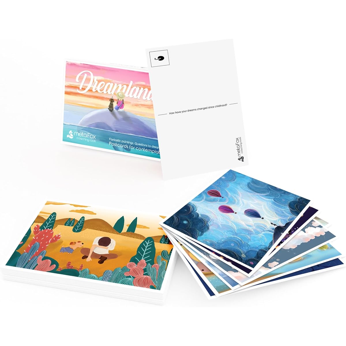 metaFox | Dreamland | Inspirational Postcard Pack Coaching & Self-Reflection (English)