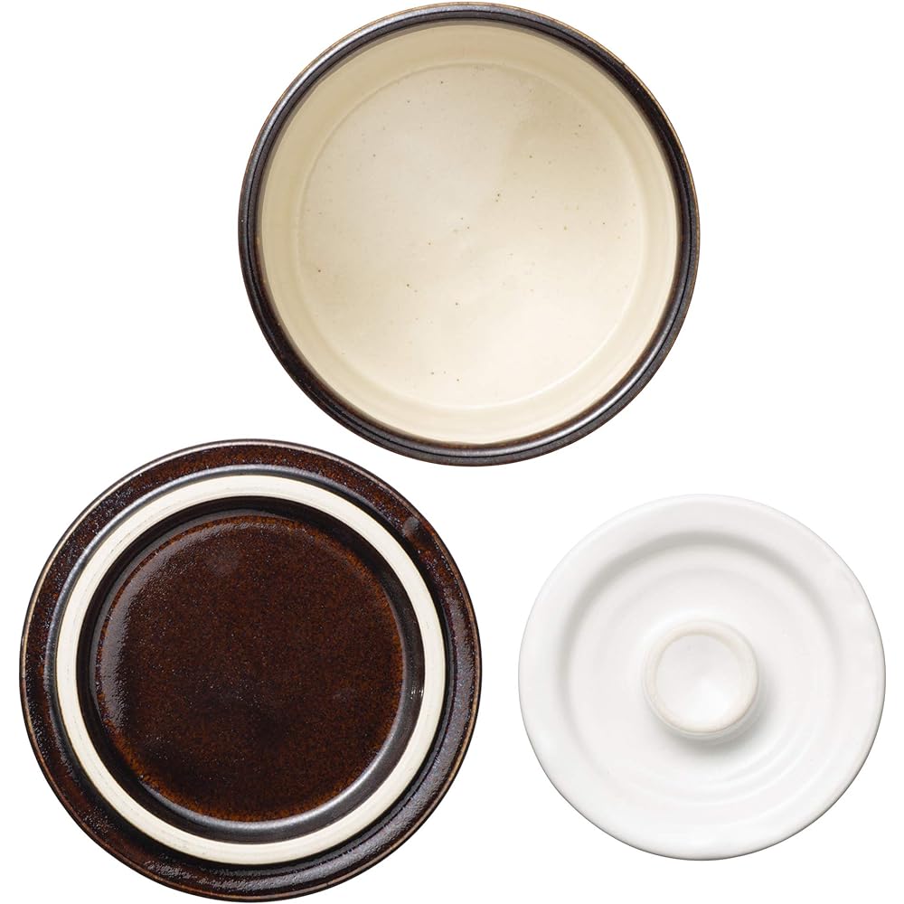 Hase Seitou Hasenen Pickled Vegetable Container with Weight and Recipe Approx. 13.5cn Approx. 1000ml American Glaze ACT-32 Brown