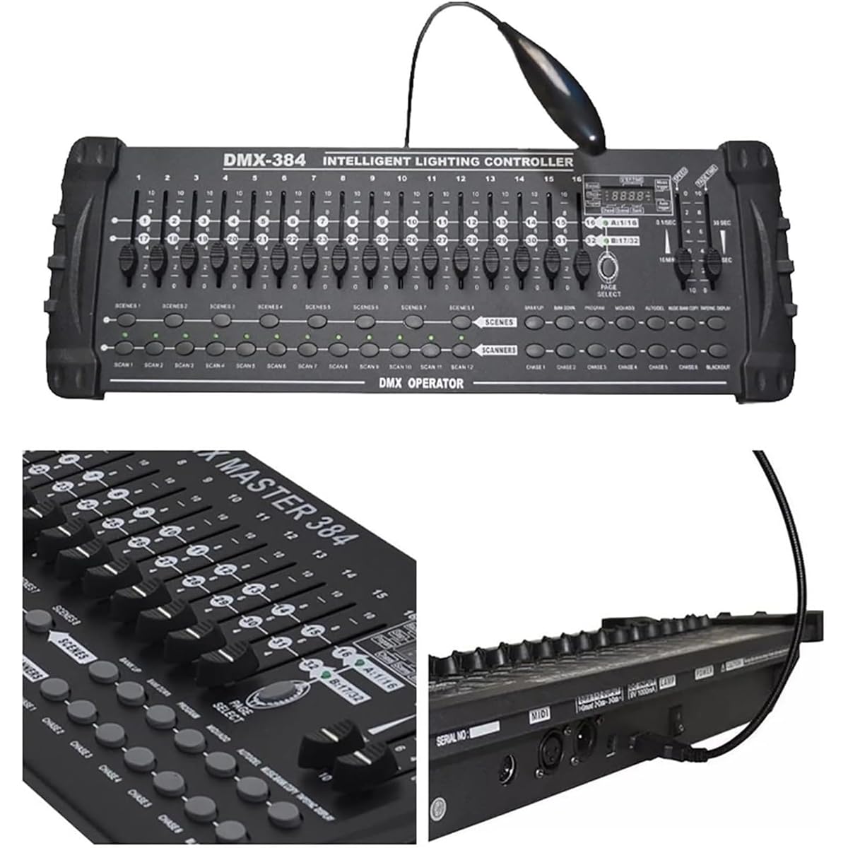 DMX512 Stage Light DMX Controller, Console DMX 384 Controller, For Stage Party DJ Light DMX Console, Disco Controller Equipment