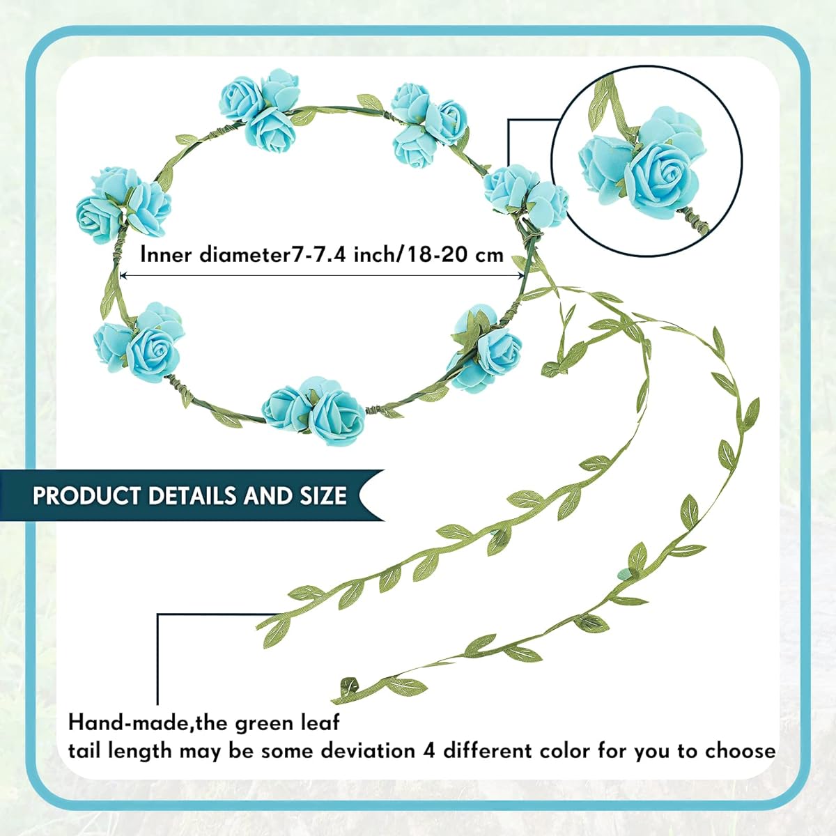 8 Piece Fairy Wings Set for Girls, 4 Butterfly Wings, 4 Fairy Flower Crowns, Butterfly Costume, Floral Garland Headband for Kids and Adults Princess Wedding Party Favors Birthday Role Play