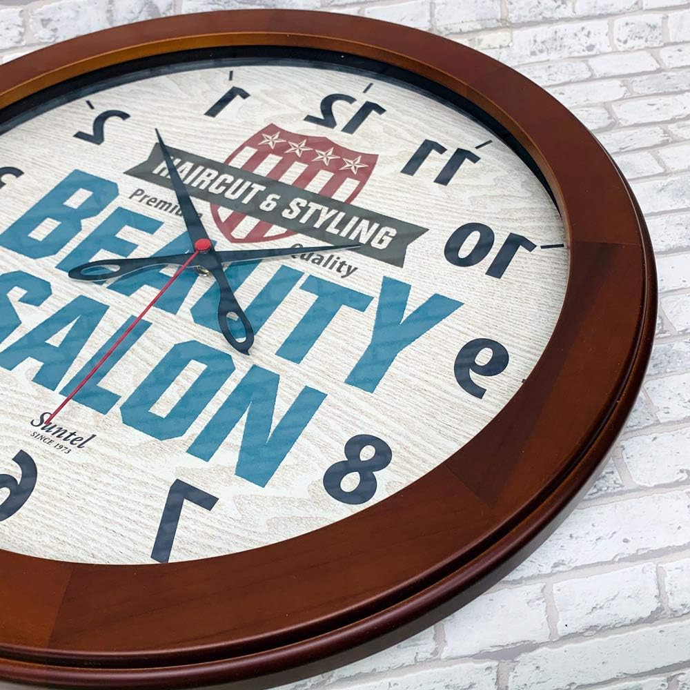 Santel Made in Japan Reverse Wall Clock BEAUTY SQ09-BR, Brown, Diameter 330 x 45mm