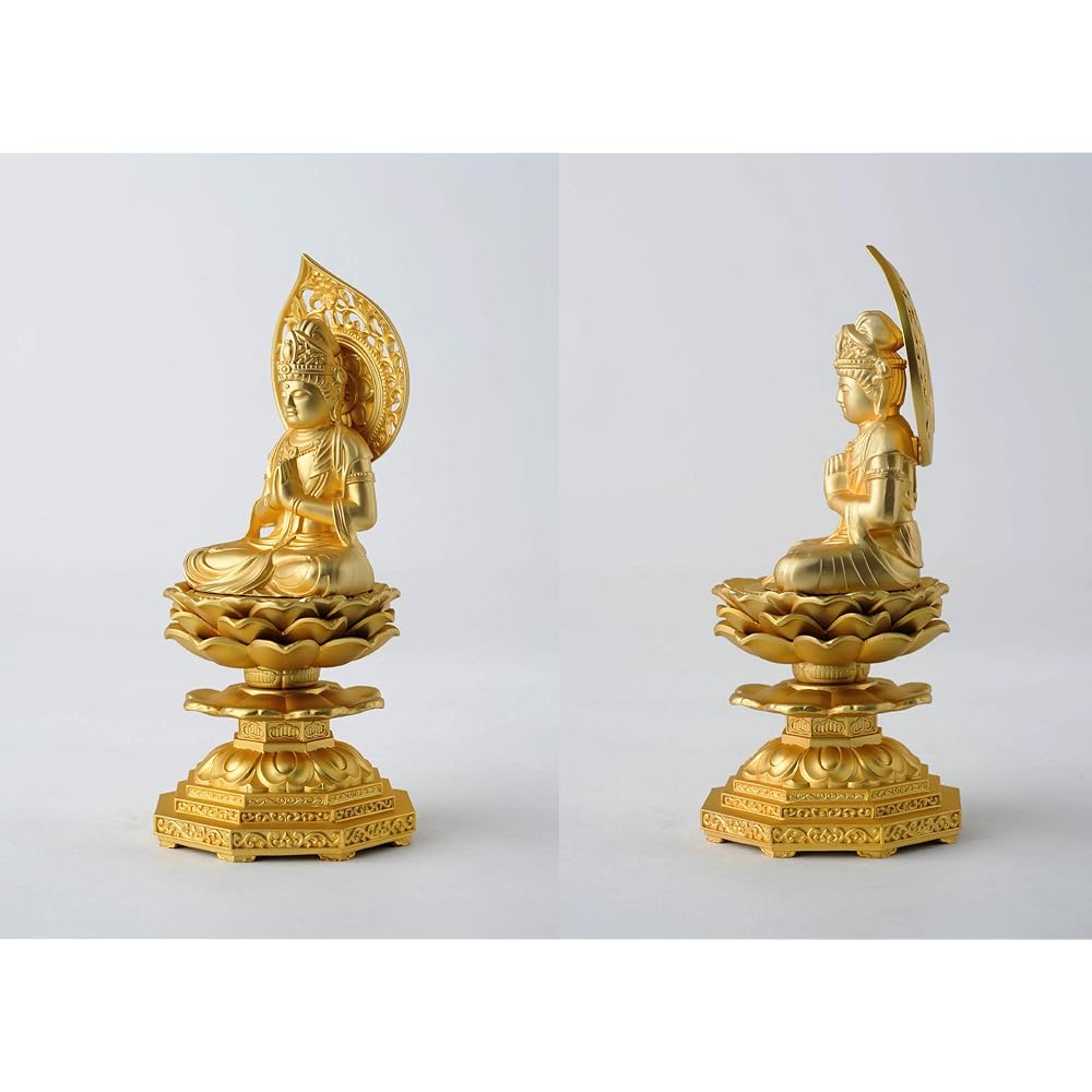 Buddha statue Seishi Bodhisattva 15cm (gold plated/24k gold) Buddhist sculptor: Hideun Makita Prototype_ (born in the year of the horse) Zodiac guardian principal image Zodiac Takaoka copperware (Seishibosatsu)
