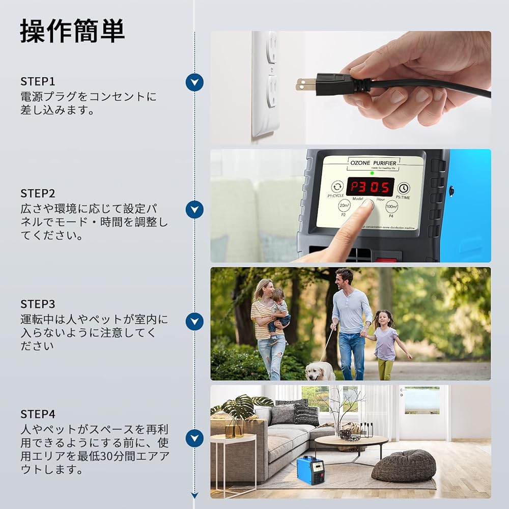 FELLAT Ozone Generator 10000mg/h Commercial Deodorizer Home Air Purifier Powerful Deodorizer Disinfection Deodorizer for Home, Room, Hotel, Farm Use Japanese Instruction Manual Included