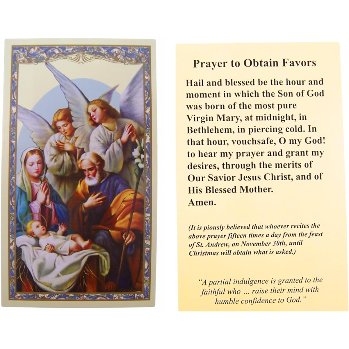 Wowser Nativity Adoring Angels Holy Cards Christmas Prayer Sunday School Lesson Catholic Church Activity Set of 10