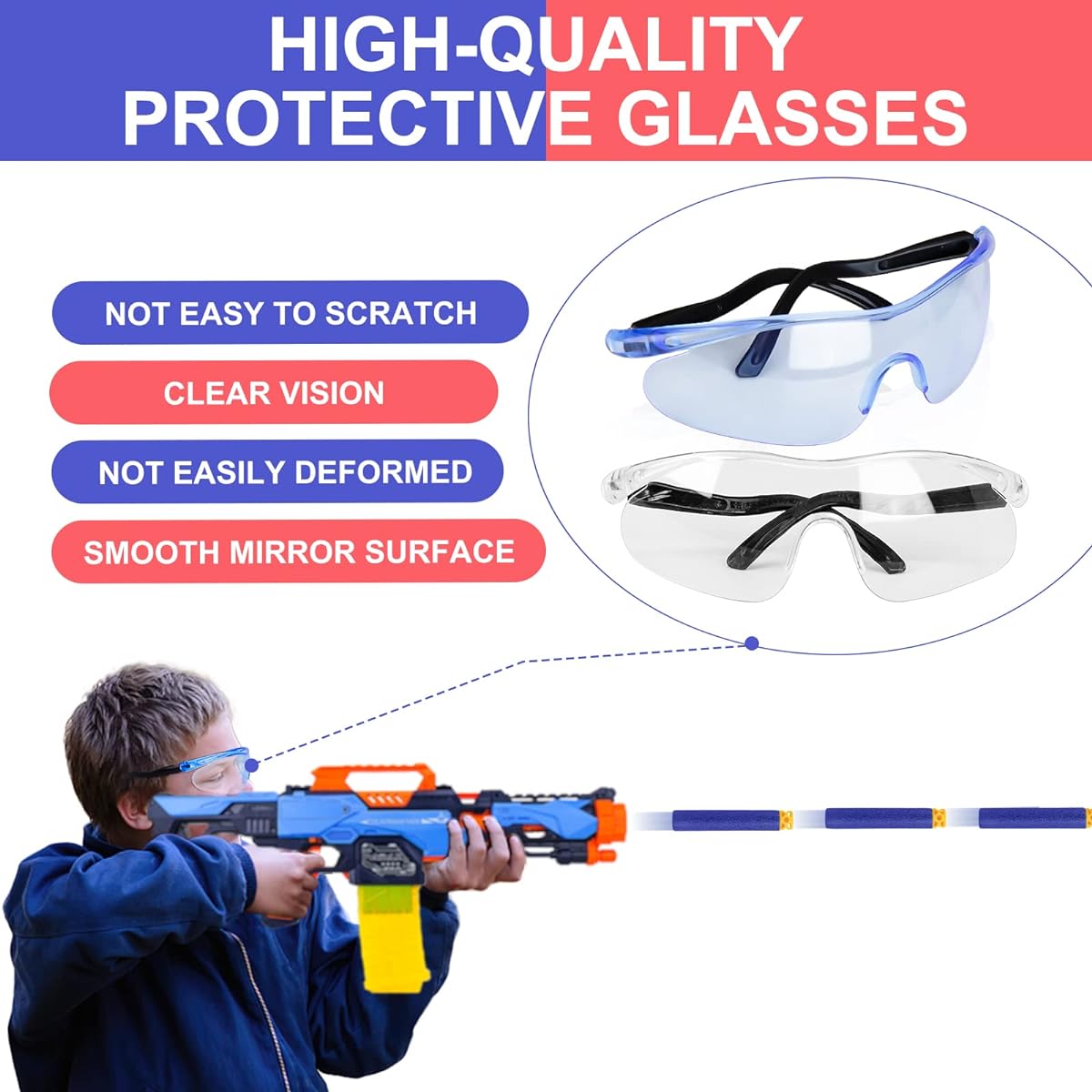 TiopLior Boys Birthday Party Supplies for Nerf Guns, 8 Sets Boys Birthday Favors with 160 Foam Bullets, Face Masks, Tactical Glasses for 2 Teams, War Favors Guns Toy Gifts for Kids Party Favors