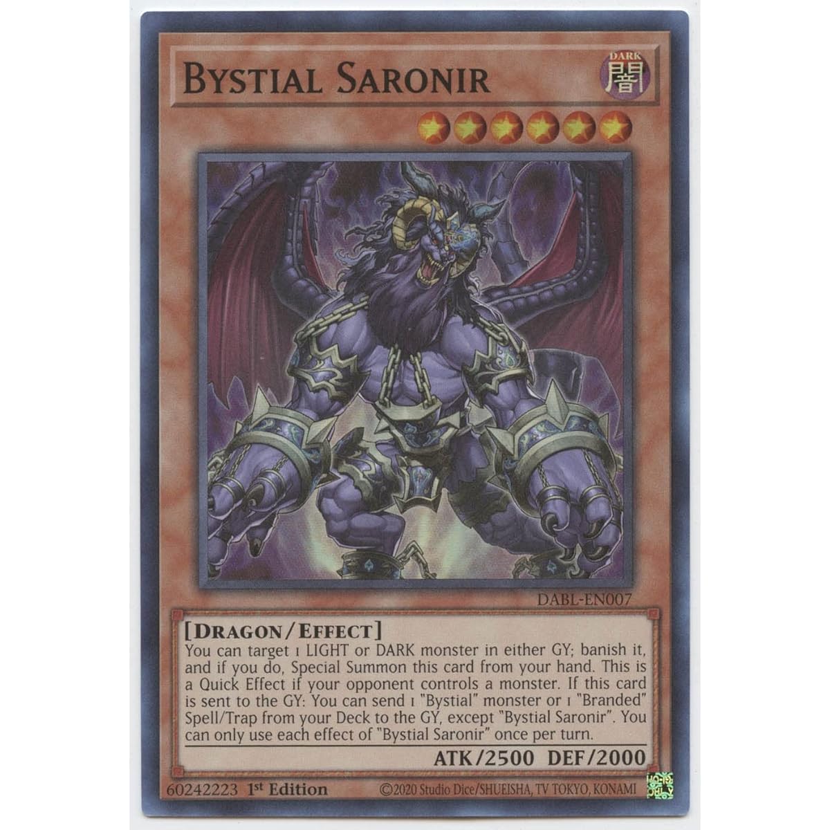 Bystial Saronir - DABL-EN007 - Super Rare - First Edition