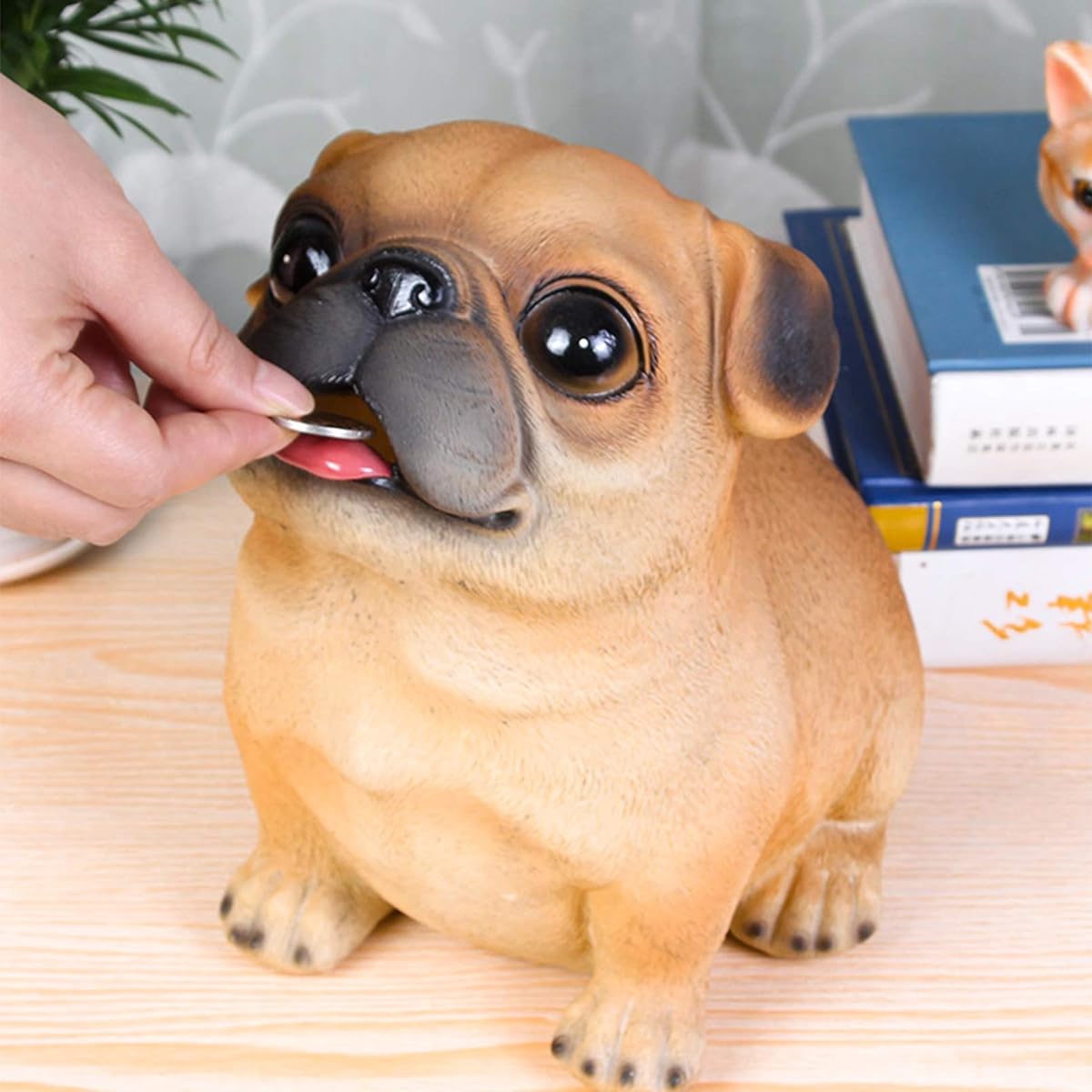 DreamsEden Large Piggy Bank Cute Pug Dog Plastic Storage Pot Asset Money Box Home Decoration