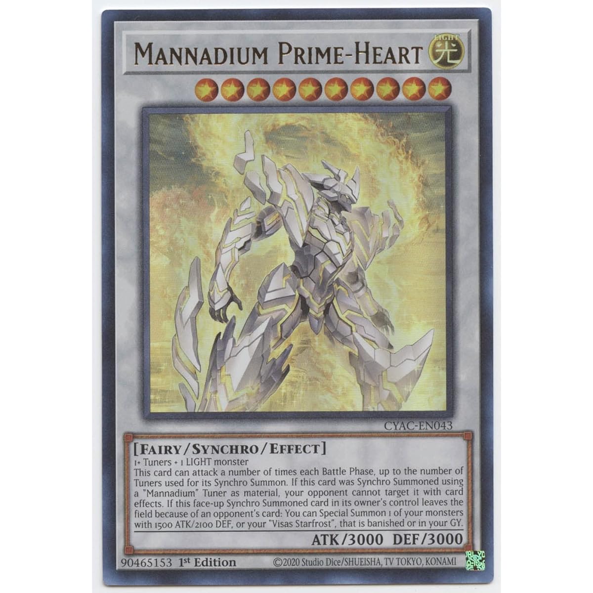 Mannadium Prime-Heart - CYAC-EN043 - Ultra Rare - 1st Edition