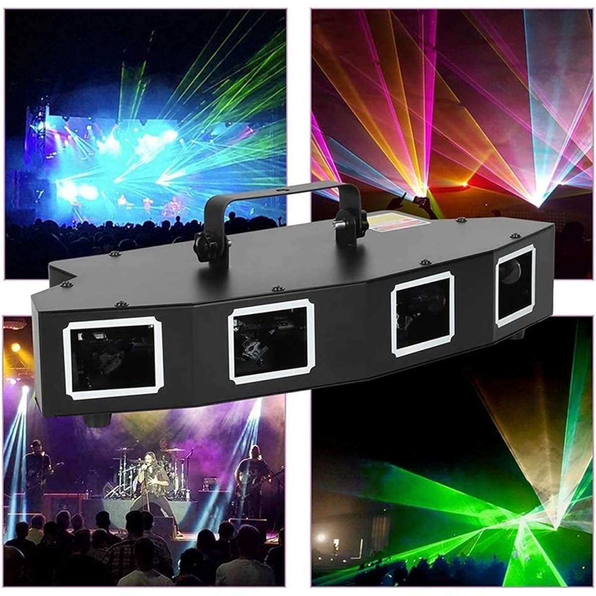 Disco Lights, 4 Lens RGBY Sound Activated DJ LED Party Light Stage Sector Lighting, Compatible with Controller, for Birthday DJ Dance Party Show