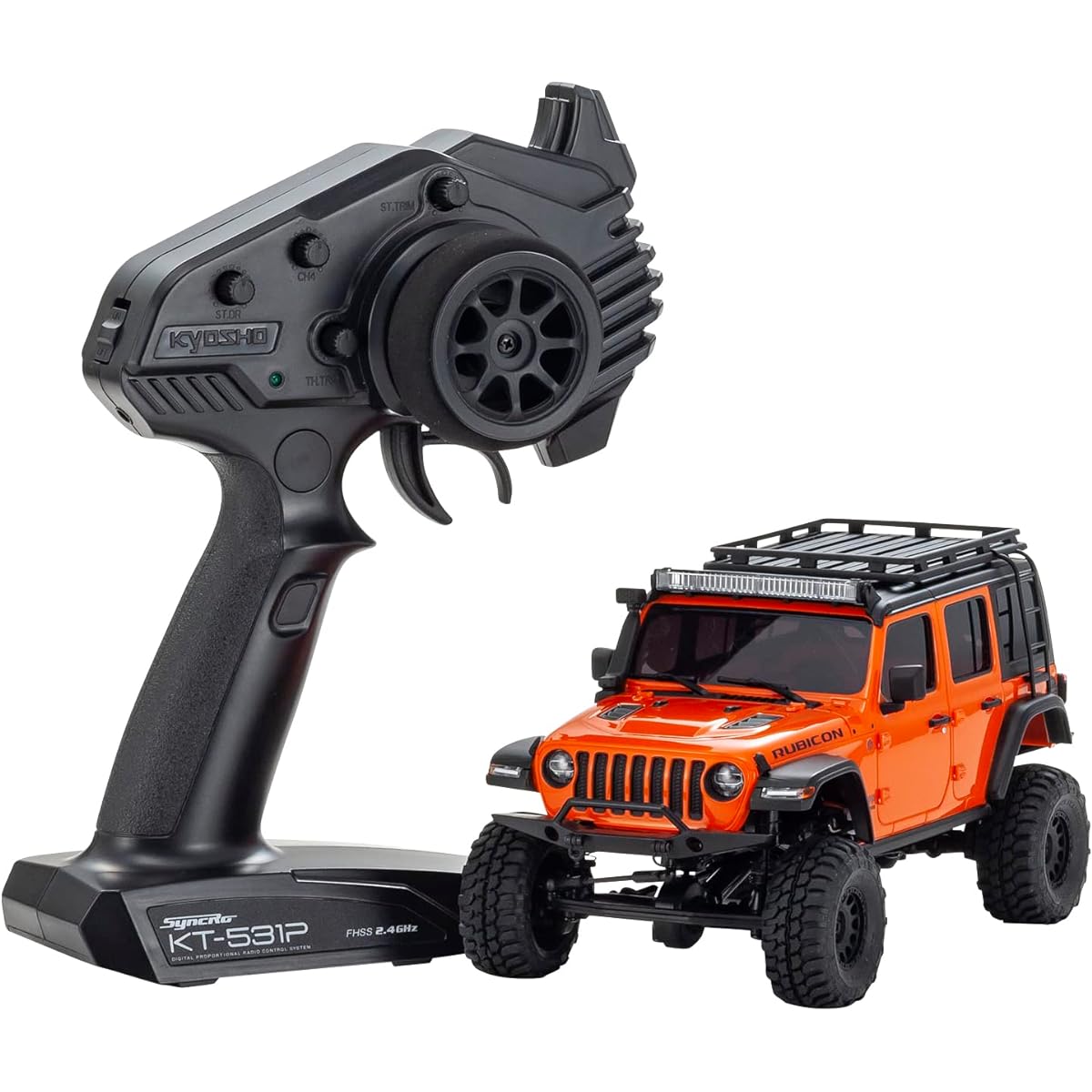 Kyosho Kyoso Radio Controlled Electric Crawling Car Mini-Z 4x4 Series Ready Set Jeep Wrangler Unlimited Rubicon with Accessories Pumpkin Metallic 32528MO