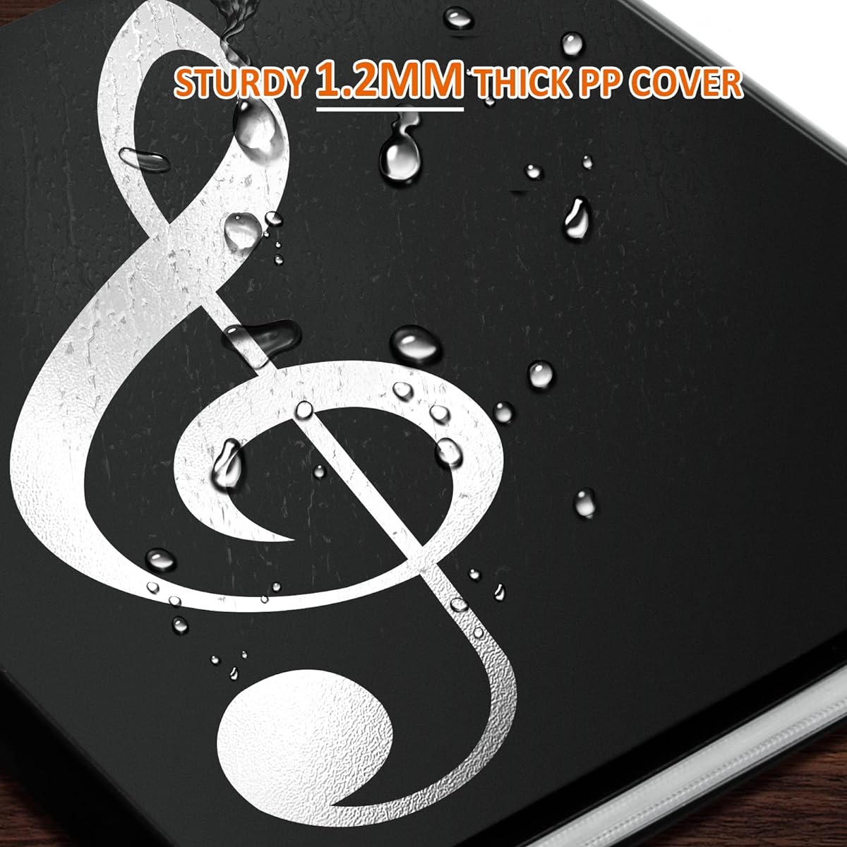 Music Folder 8.5 x 11 Letter Size Music Binder 4 Page Expansion 52 Pockets Writable Choir Folder Black