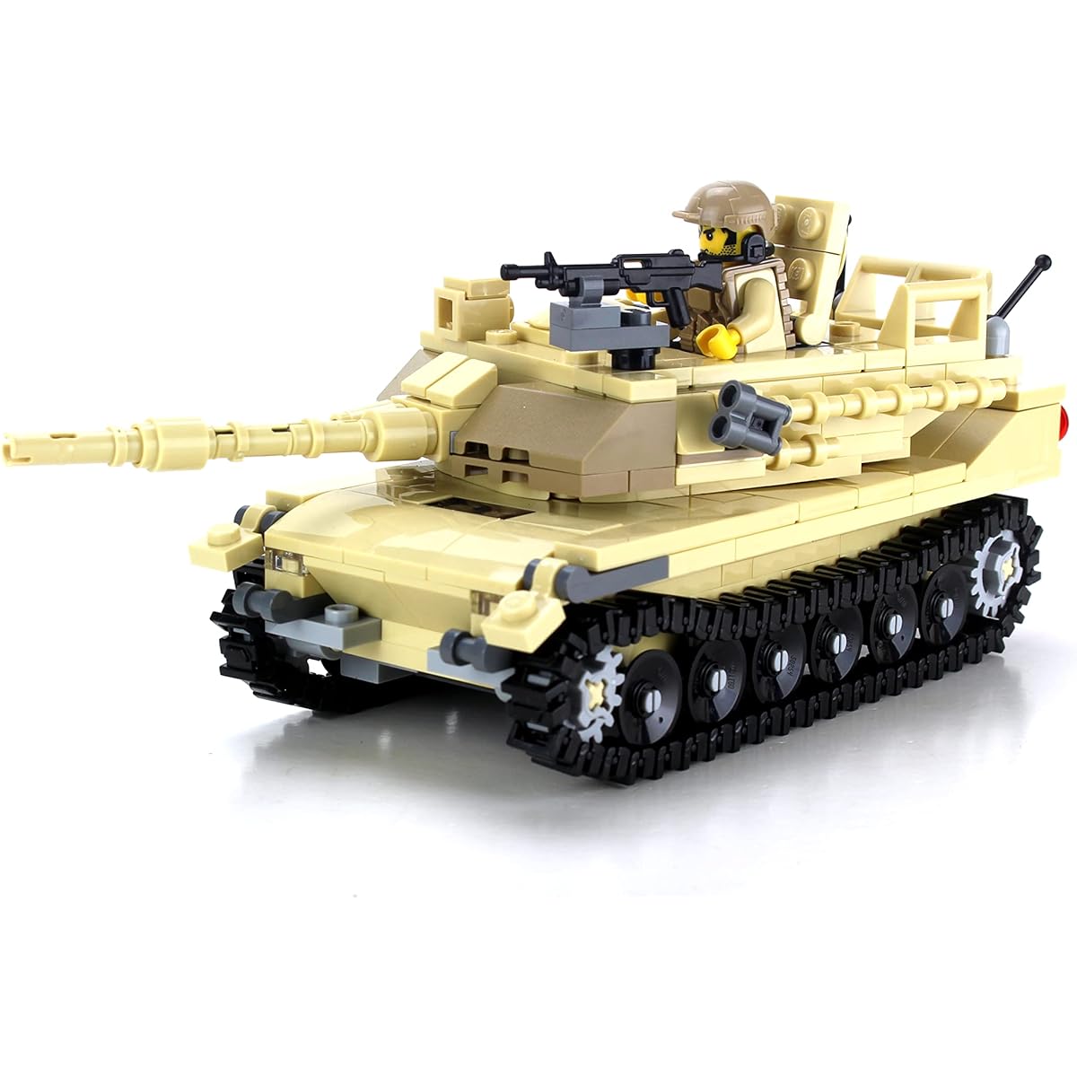 Tan M1 Abrams Main Battle tank-battle brick custom set