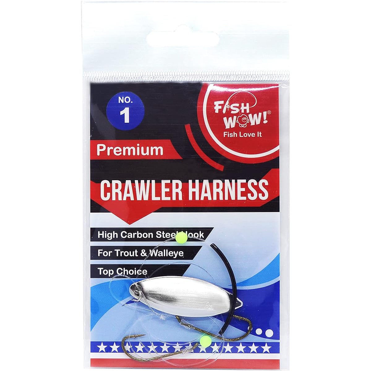 14 Pack Crawler Harness Walleye Spinner Rigs - 1-Hook, 2-Hook, 3-Hook